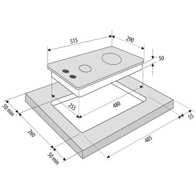 Встраиваемая газовая варочная панель Kronasteel GALILEO 30 IX