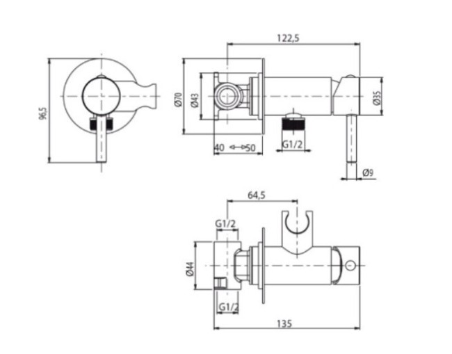 Смеситель с гигиеническим душем M&Z PTR01802 Смеситель с гигиеническим душем M&Z PTR01802