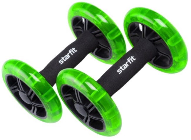 Ролик для пресса Starfit RL-107 черный/ярко-зеленый Ролик для пресса Starfit RL-107 черный/ярко-зеленый