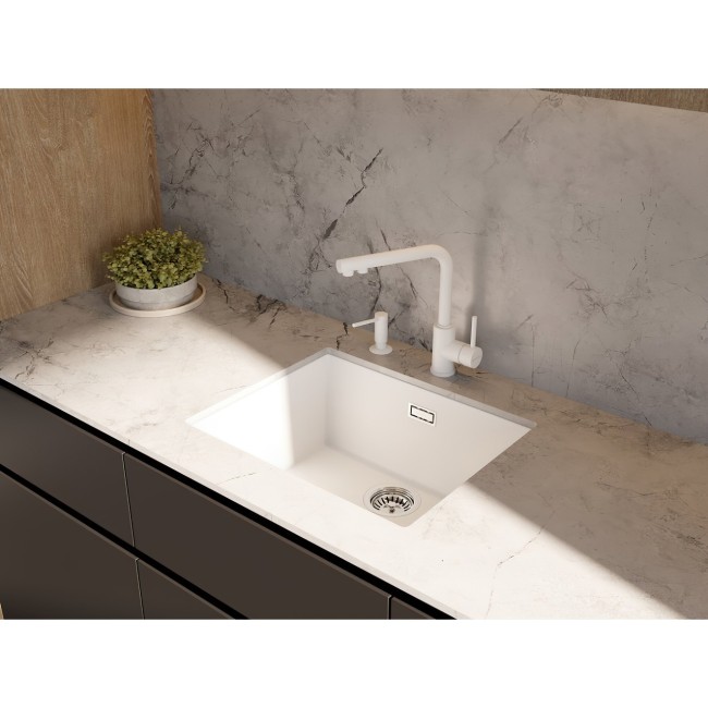 Кухонная мойка Omoikiri Yamakawa 55T-U/I-WH, мойка, гранит, белый