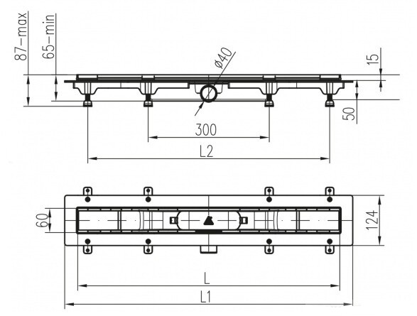 Водоотводящий желоб Alpen Basic ALP-750B1 Водоотводящий желоб Alpen Basic ALP-750B1