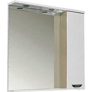 Зеркальный шкаф Aquanet Гретта 75 цвет св дуб (фасад белый) (173986)