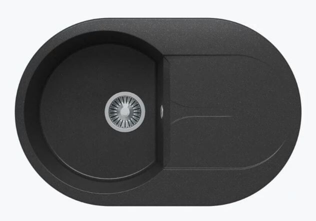 Кухонная мойка Polygran ATOL-760 (№16 Черная)