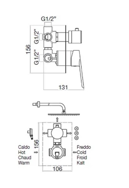 Встраиваемый смеситель для душа Webert Sax Evolution SE880601015 Встраиваемый смеситель для душа Webert Sax Evolution SE880601015