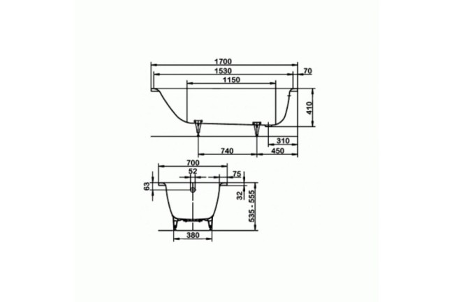 Стальная ванна Kaldewei Saniform Plus Star 335 (133500010001)