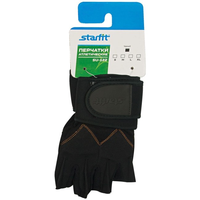 Перчатки атлетические Starfit SU-122 черный M Перчатки атлетические Starfit SU-122 черный M