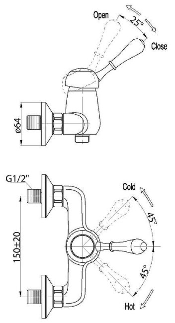Смеситель для душа BelBagno Unique UNI-ESDM-CRM Смеситель для душа BelBagno Unique UNI-ESDM-CRM