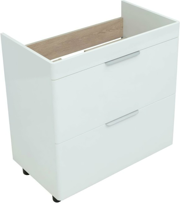 Тумба с раковиной Aquanet Ирис new 80 напольная белый глянец (312429)