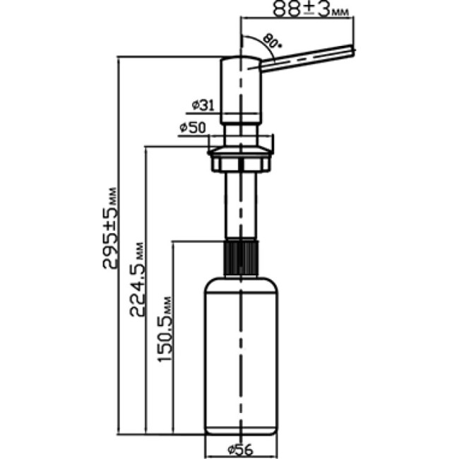 Дозатор Omoikiri ОМ-02-CH (4995025) шампань Дозатор Omoikiri ОМ-02-CH (4995025) шампань
