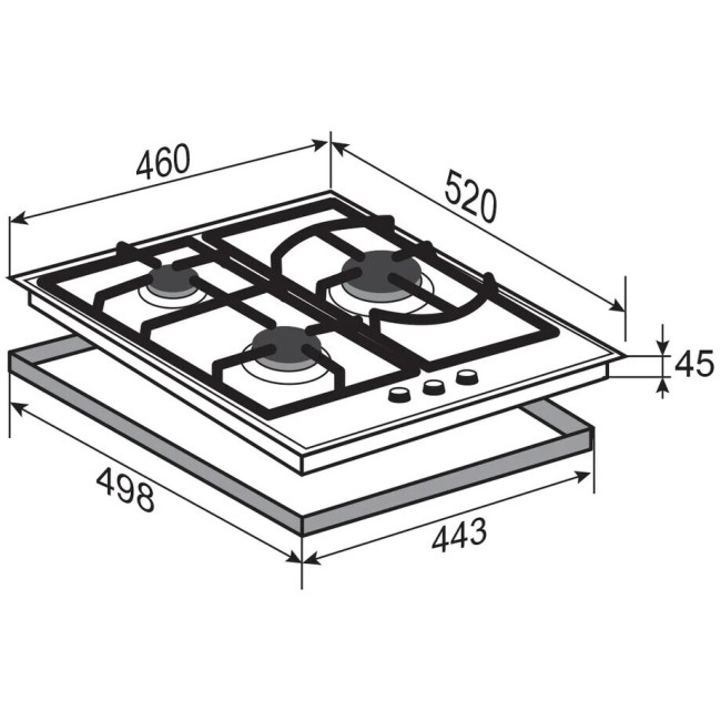 Встраиваемая газовая варочная панель Zigmund & Shtain M 26.4 W