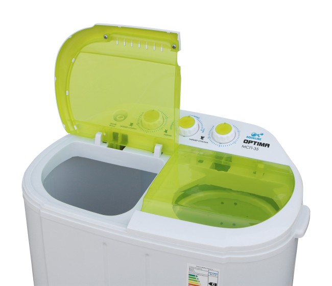 Стиральная машина Optima МСП-35 белая крышка/желтые окна