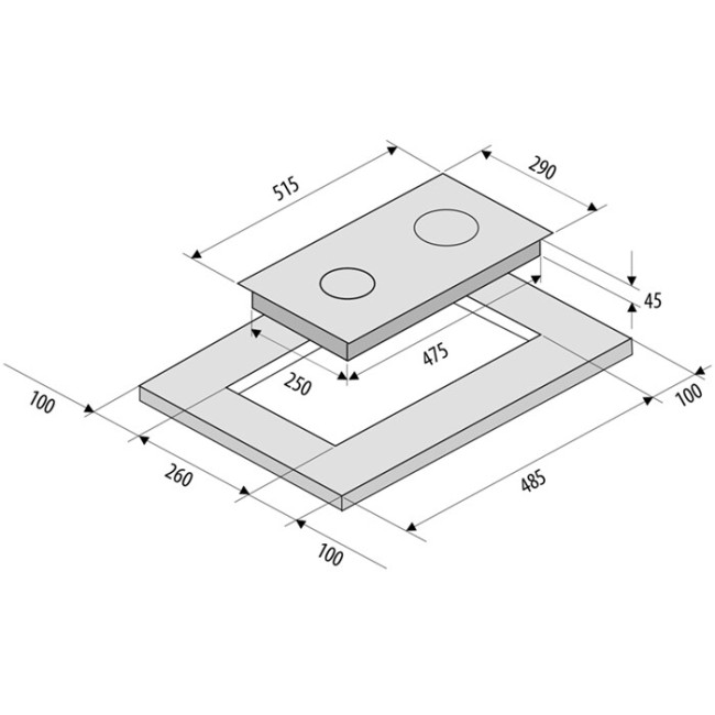 Встраиваемая газовая варочная панель Kronasteel KRONA PARTITA 30 BL
