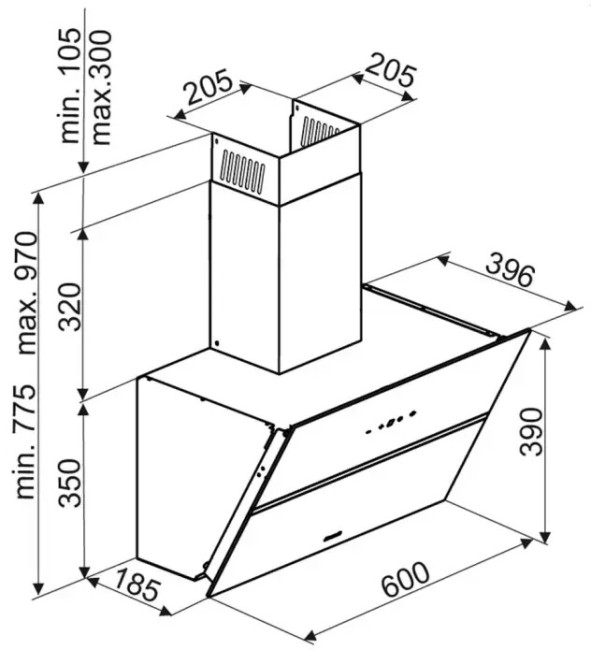 Каминная вытяжка Brandt BHV2673XB Каминная вытяжка Brandt BHV2673XB