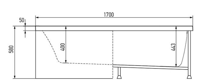 Ванна акриловая Alex Baitler MICHIGAN 170*70