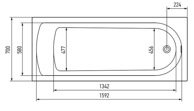 Ванна акриловая Alex Baitler MICHIGAN 170*70