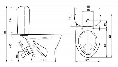 Унитаз-компакт Santeri Версия 1.P403.3.S00.00B.F