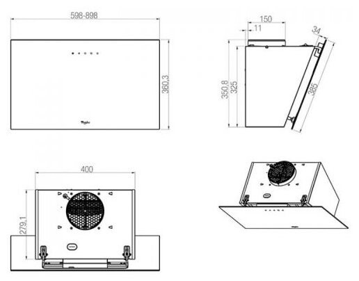 Каминная вытяжка Whirlpool AKR 039 G BL