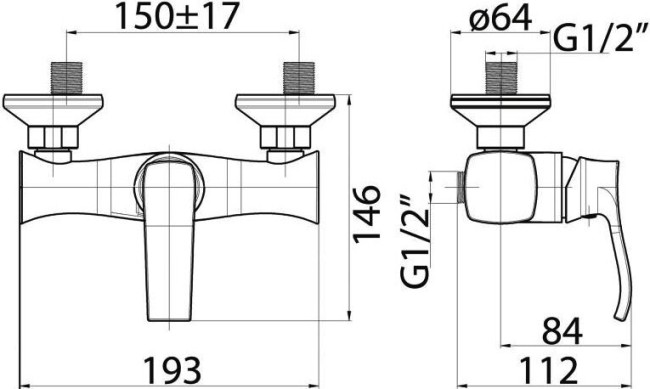 Смеситель для душа BelBagno Trula TRU-ESDM-CRM Смеситель для душа BelBagno Trula TRU-ESDM-CRM