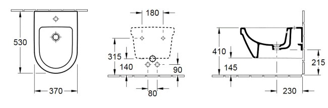 Биде подвесное Villeroy & Boch 54840001