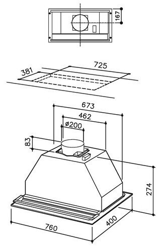 Встраиваемая вытяжка Best CK 2000 76 IX Встраиваемая вытяжка Best CK 2000 76 IX