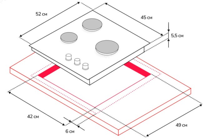 Встраиваемая газовая варочная панель Simfer H45V30W411