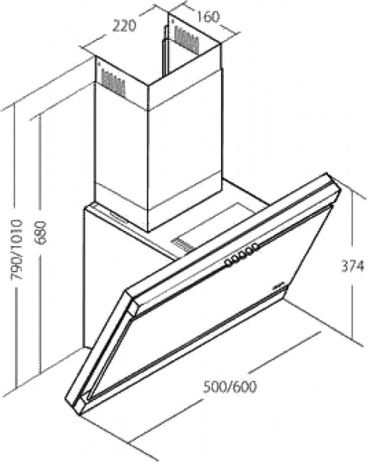 Каминная вытяжка Akpo Kastos WK-4 eco 50 WH Каминная вытяжка Akpo Kastos WK-4 eco 50 WH
