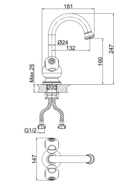 Смеситель для раковины D&K Hessen Kassel DA1422101