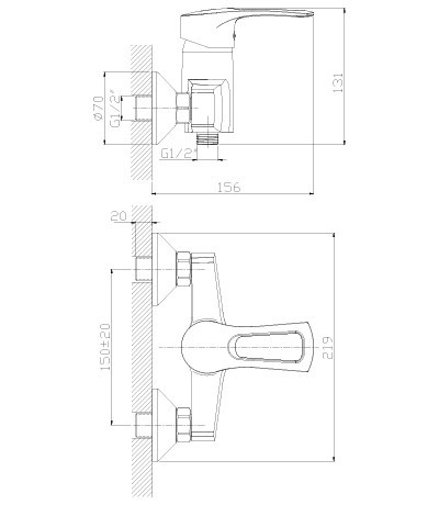 Смеситель для душа Rossinka T40-41