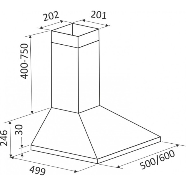 Каминная вытяжка ZorG Kvinta 750 60 M белый Каминная вытяжка ZorG Kvinta 750 60 M белый