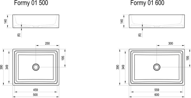 Раковина Ravak FORMY 01 500 D (XJL01250000) белый