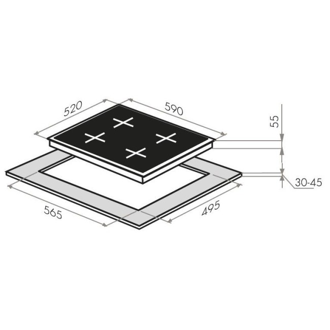 Встраиваемая индукционная варочная панель Maunfeld EVI 594 FL2-BK
