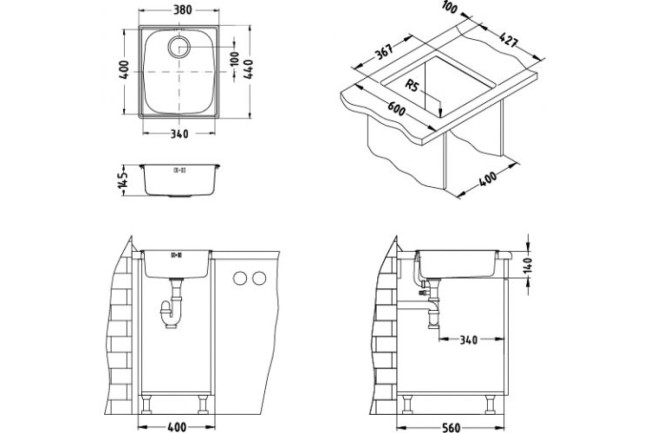Кухонная мойка Alveus BASIC 10 NAT-90 (1082195)