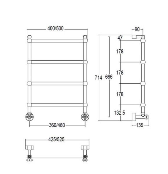 Полотенцесушитель водяной Margaroli 442TS4604GO Полотенцесушитель водяной Margaroli 442TS4604GO
