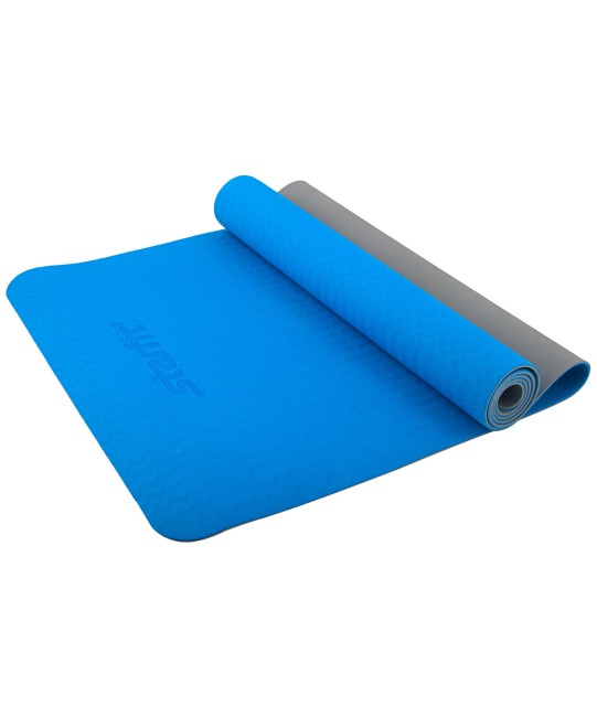 Коврик для йоги Starfit FM-201 TPE 173x61x0,4 см синий/серый