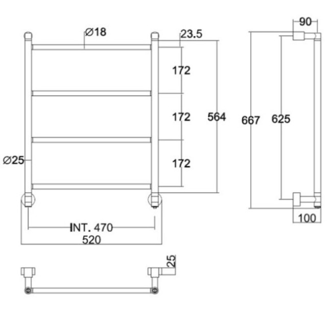Полотенцесушитель электрический Margaroli 35824704NOB Полотенцесушитель электрический Margaroli 35824704NOB