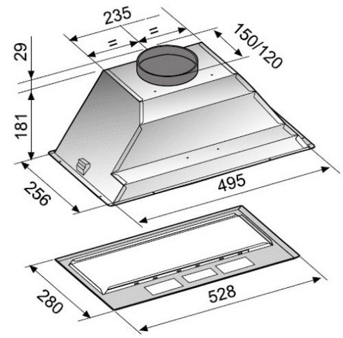 Встраиваемая вытяжка Korting KHI 6410 X Встраиваемая вытяжка Korting KHI 6410 X