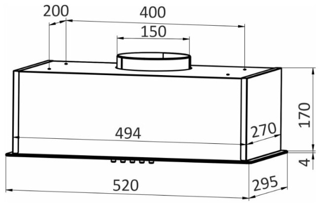 Встраиваемая вытяжка Exiteq EX-1246 black