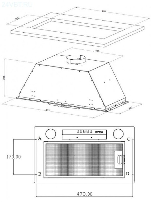 Встраиваемая вытяжка Korting KHI 6631 RB