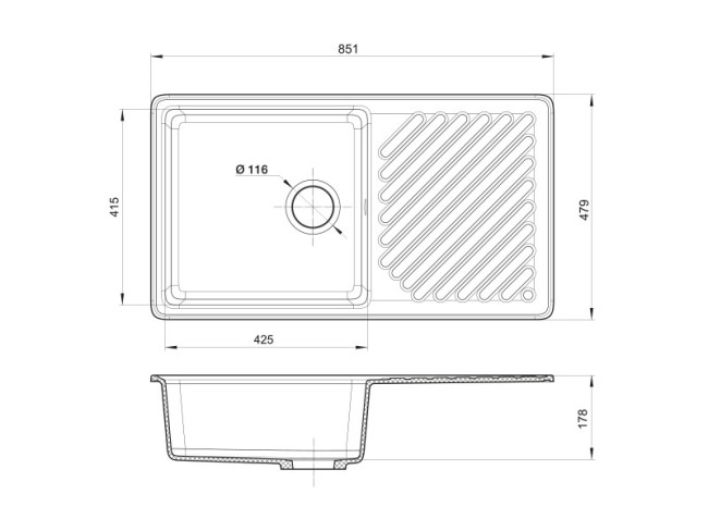Кухонная мойка GranFest Quarz GF-ZL53 черный Кухонная мойка GranFest Quarz GF-ZL53 черный