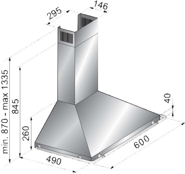 Каминная вытяжка Delonghi KCX-D 60 ANT