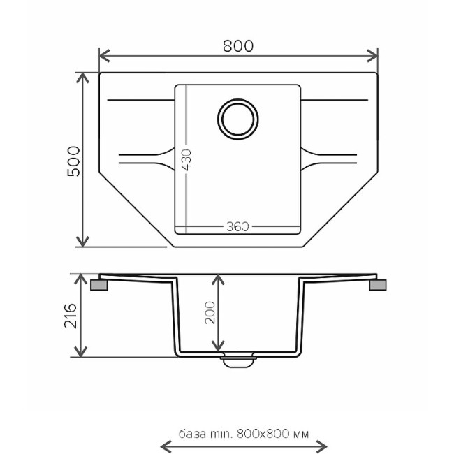 Кухонная мойка Polygran RIFF-800 (№36 Белый Хлопок) Кухонная мойка Polygran RIFF-800 (№36 Белый Хлопок)