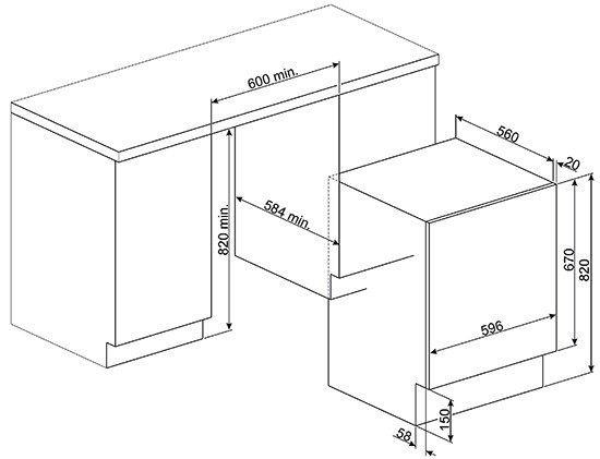 Встраиваемая стиральная машина Smeg LSTA147S