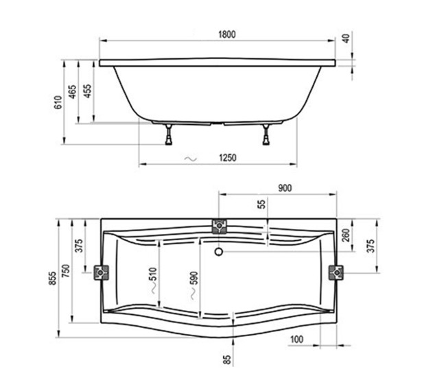 Акриловая ванна Ravak Magnolia 180x75 (C601000000) Акриловая ванна Ravak Magnolia 180x75 (C601000000)