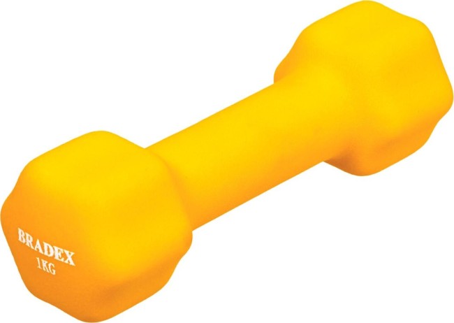 Гантель неопреновая Bradex SF0540 1кг желтая Гантель неопреновая Bradex SF0540 1кг желтая