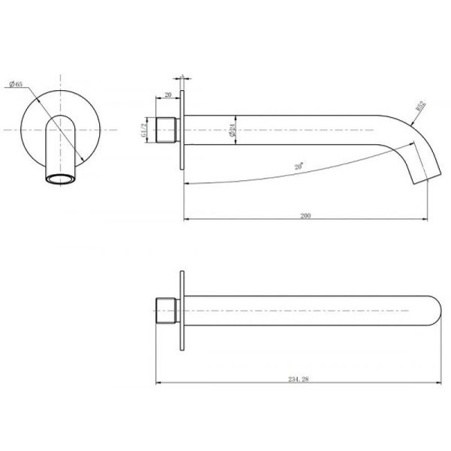 Излив для ванны Aquanet Static черный матовый (AF330-98B) Излив для ванны Aquanet Static черный матовый (AF330-98B)