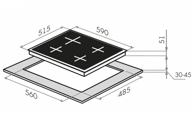 Встраиваемая газовая варочная панель Maunfeld EGHG 64.23CW/G Встраиваемая газовая варочная панель Maunfeld EGHG 64.23CW/G