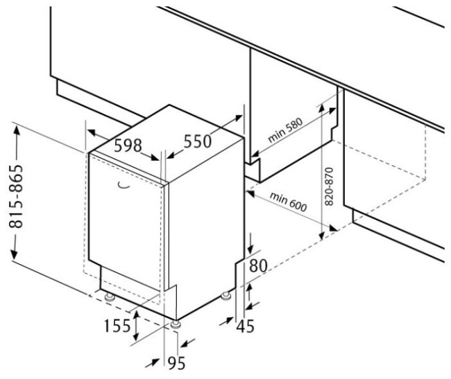 Встраиваемая посудомоечная машина Flavia BI 60 KASKATA Light S