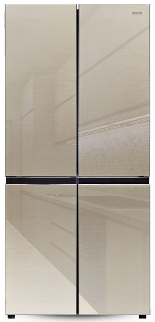 Холодильник Ginzzu NFK-525 шампань стекло