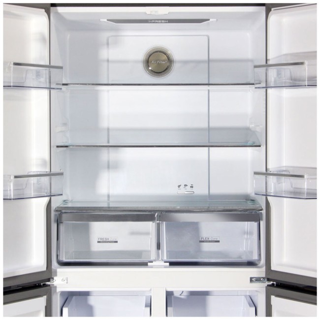 Холодильник Ginzzu NFK-525 шампань стекло