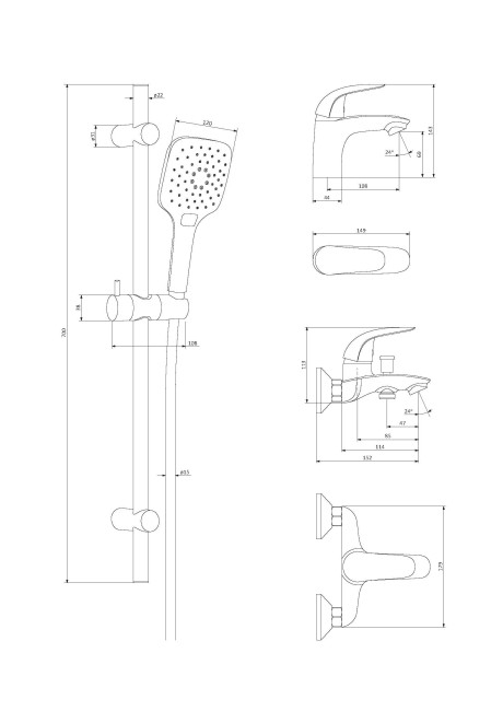 Комплект смесителей RedBlu by Damixa Palace Bit 409310000